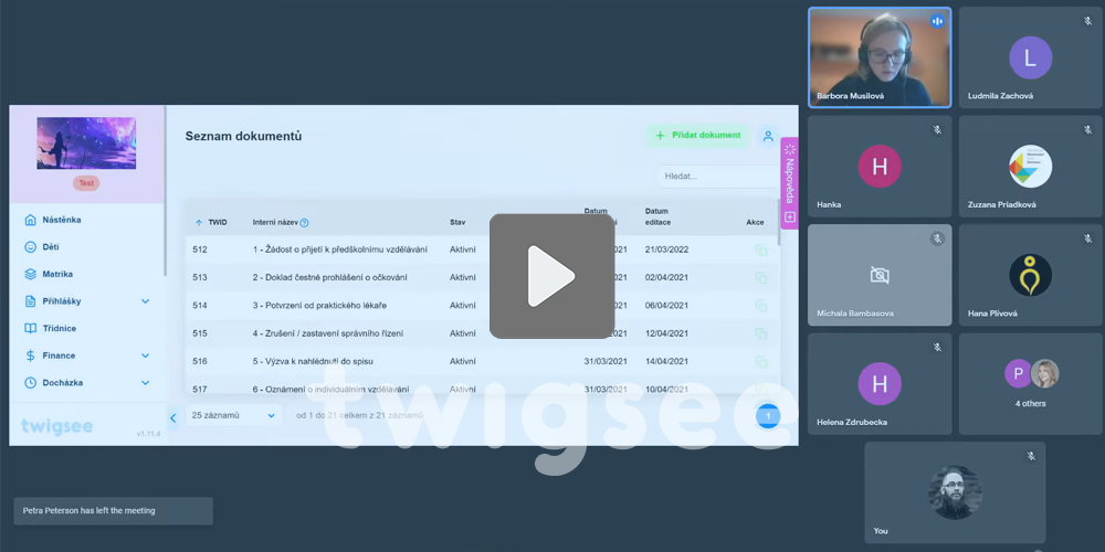 Twigsee - webinář: dokumenty