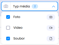 Filtrování podle typu média